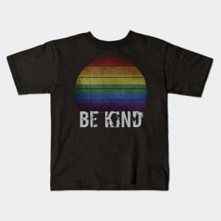 Be Kind Gay Les Pride LGBT Month Retro Kids T-Shirt